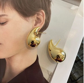 Bold Sculpted Teardrop Stud Earrings