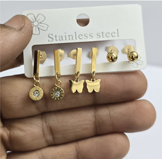 Urban Mix Stainless Steel Earring Set