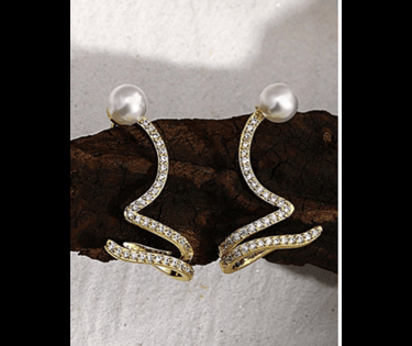Twilight Curl Pearl Hoop Earrings