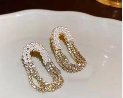 Korean Luxe Pearl Zircon Hoops