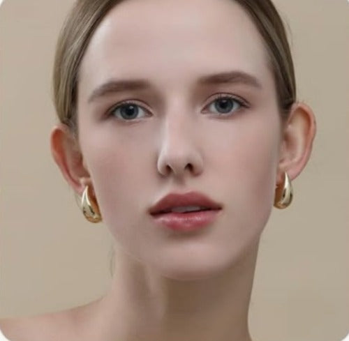 Bold Sculpted Teardrop Stud Earrings