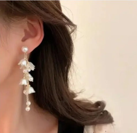 Petal Rain Pearl Drop Earrings