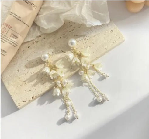 Petal Rain Pearl Drop Earrings