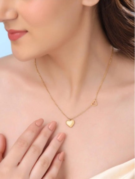 Double Heart Anti-Tarnish Necklace