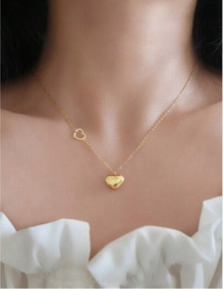Double Heart Anti-Tarnish Necklace