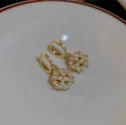 Pearl Bloom Drop Hoops