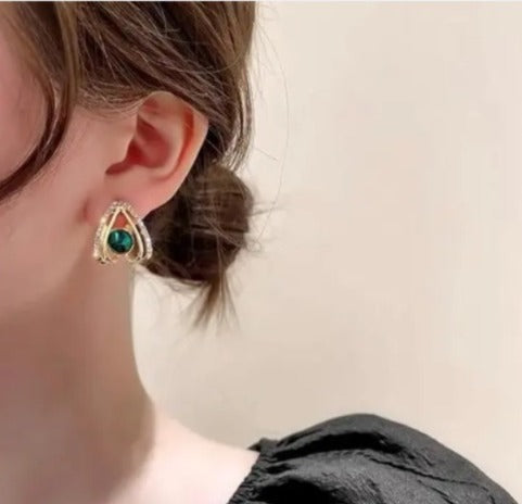 Emerald Crown Studs