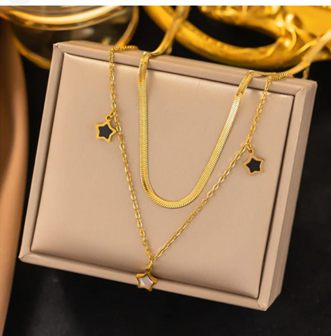 Stellar Charm Dual-Layer Necklace