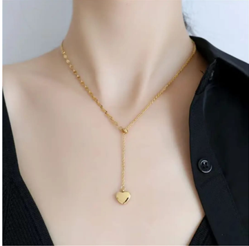 Y-Heart Lariat Necklace
