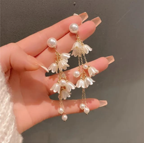 Petal Rain Pearl Drop Earrings