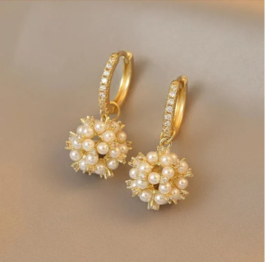 Pearl Bloom Drop Hoops