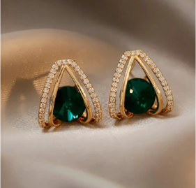Emerald Crown Studs