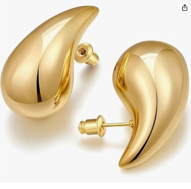 Bold Sculpted Teardrop Stud Earrings