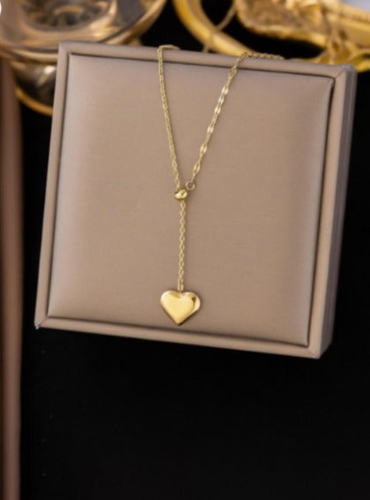 Y-Heart Lariat Necklace