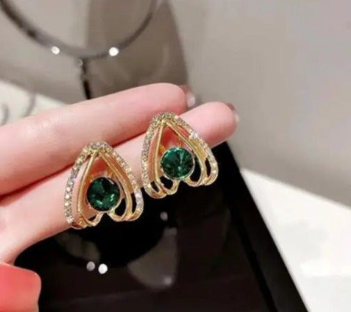 Emerald Crown Studs