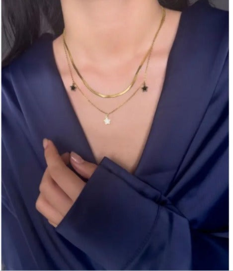 Stellar Charm Dual-Layer Necklace
